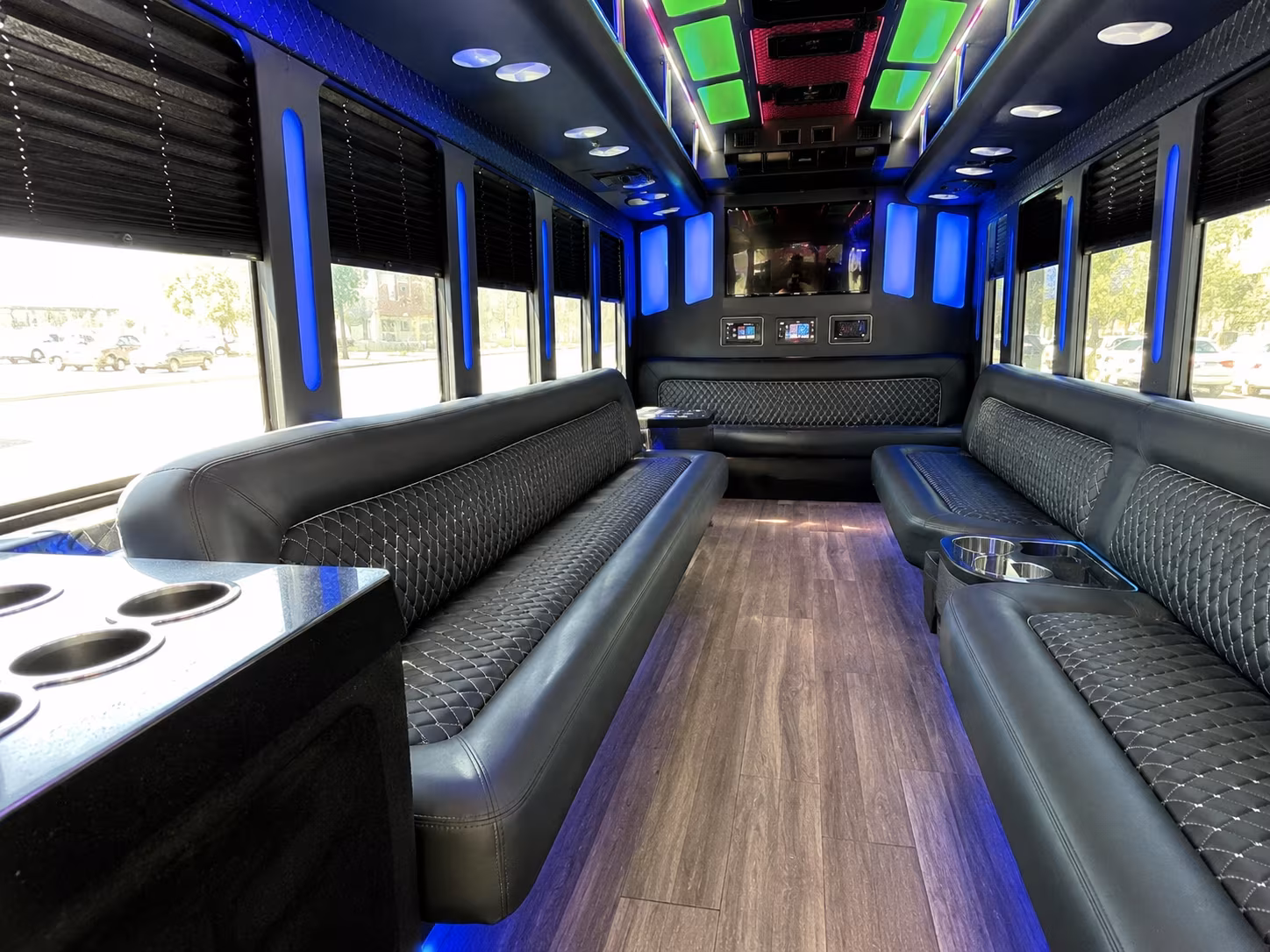 ontario 15 passenger party bus inside