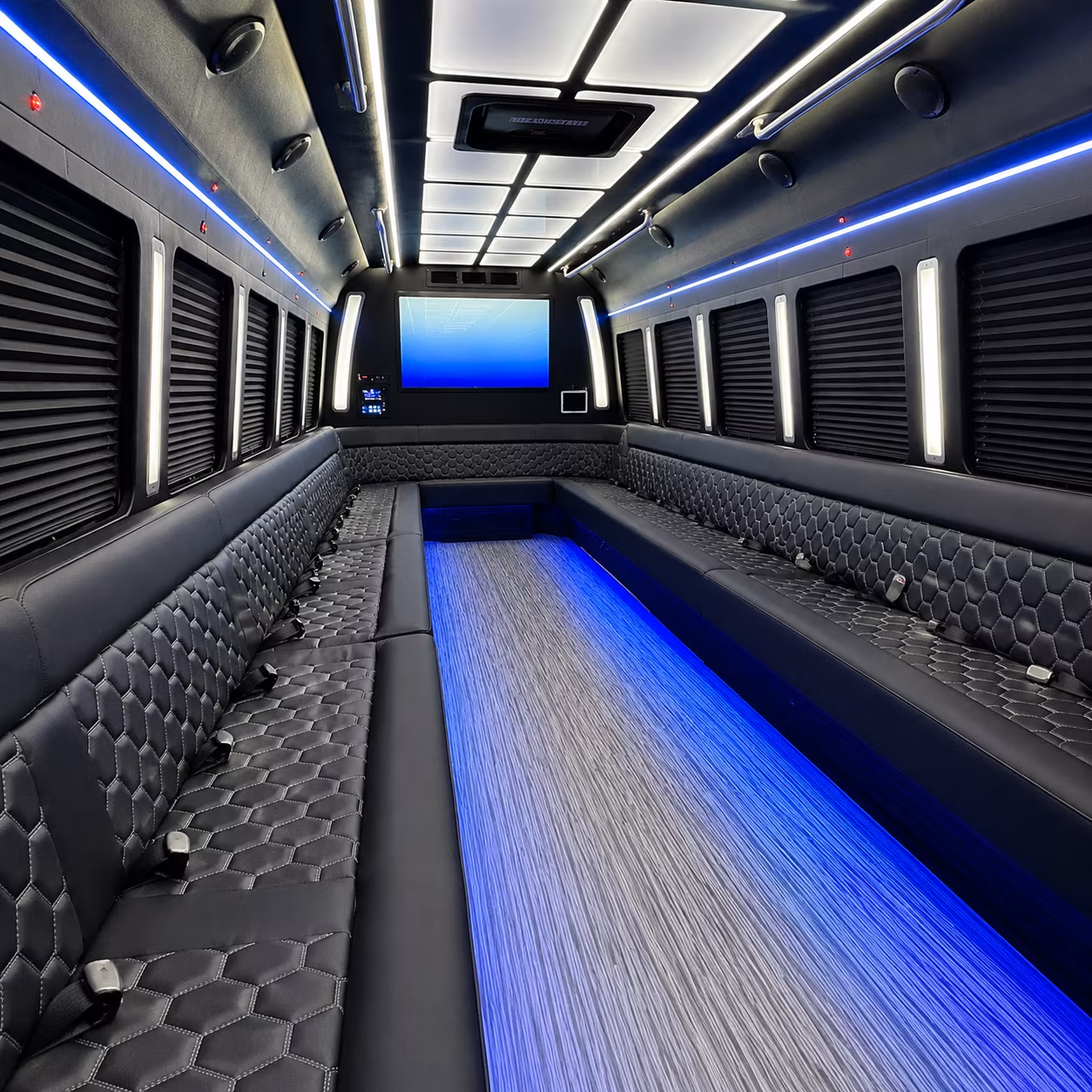 ontario 50 passenger party bus inside